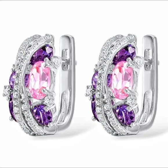 🌸Pink Sapphire Diamond Earrings🌸